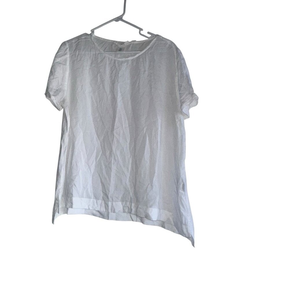 LOGG Label Of Graded Goods Womens Modal Basic Top Sz 12 White Capsule Classic